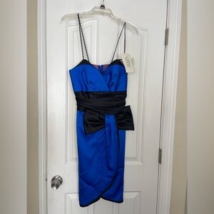 SUSAN ROSELLI FOR VIJACK VTG ROYAL BLUE GORGEOUS 80s DRESS SZ 3/4 NWT